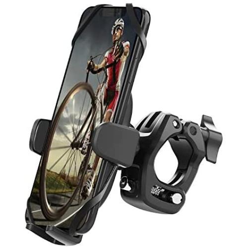 APPS2Car Universal Bicycle & Motorcycle Phone Mount, 360 Rotation Adjustable Bike Handlebar Cell Phone Holder with Anti-Scratch Design for iPhone12/11 Pro/Max/XS/XR/X, Samsung Galaxy S20/S10