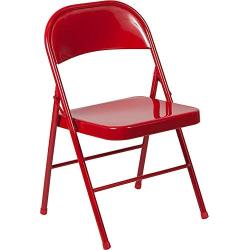 LIVING TRENDS 1 Pack Marvelius Double Braced Red Metal Folding Chair