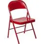 LIVING TRENDS 1 Pack Marvelius Double Braced Red Metal Folding Chair