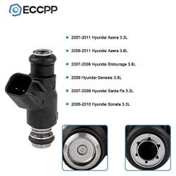 Fuel Injectors ECCPP 6pcs High Performance 4 Hole Fuel Injector Parts Fit for Hyundai Azera/Entourage/Genesis/Santa Fe/Sonata/Hyundai Veracruz,Kia Amanti/Sedona/Sorento 35310-3C000