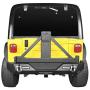 Hooke Road Wrangler TJ Rear Bumper with Tire Carrier + Front Bumpers Combo Compatible with Jeep Wrangler TJ 1997-2006