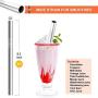 Eskyhouse Rainbow Colorful Stainless SteelStraws, 9Pcs Assorted Reusable Metal Drink Straws With Ultra Wide Metal Straw For Yeti 20oz 30oz 40oz Tumblers 8 Silicone tips 1 Pouch
