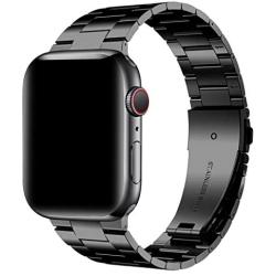 [Upgraded] Wolait Compatible with Apple Watch Band 40mm 38mm , Ultra Thin Solid Stainless Steel Band for Apple iWatch SE Series 6/5/4/3/2/1 Men Women -Black