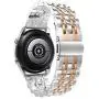 HATALKIN Compatible with Samsung Galaxy Watch 3 Band Bands 45mm Accessories Stainless Steel Metal Replacement Strap for Galaxy Smart Watch3 45mm/Galaxy Watch 46mm/Gear S3 Frontier Men Women (Silver/Rose Gold)