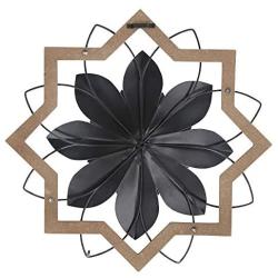 Stratton Home Décor Stratton Home Decor White Wood Frame Metal Flower, 16.00 X 1.50 X 16.00