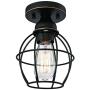 Gruenlich Semi Flush Mount Ceiling Light Fixture for Outdoor and Indoor, One E26 Medium Base 60W Max, Metal Housing and Metal Cage, Bulb not Included, 2-Pack (Oil Rubbed Bronze Finish)