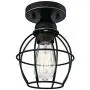 Gruenlich Semi Flush Mount Ceiling Light Fixture for Outdoor and Indoor, One E26 Medium Base 60W Max, Metal Housing and Metal Cage, Bulb not Included, 2-Pack (Oil Rubbed Bronze Finish)