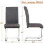 Yaheetech Dining Chairs High Back PU Leather Seat Metal Legs Modern Chair for Dining Room Home Kitchen Resturant Chairs, 6pcs