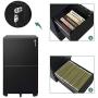 DEVAISE Vertical File Cabinet with Lock, Mobile Filing Cabinet for Legal/Letter/A4 Files, Fully Assembled Except Wheels, Black