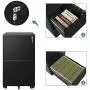 DEVAISE Vertical File Cabinet with Lock, Mobile Filing Cabinet for Legal/Letter/A4 Files, Fully Assembled Except Wheels, Black