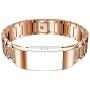 Aottom Compatible for Fitbit Charge 4 Bands for Women, Fitbit Charge 3 Band Stainless Steel Jewelry Glitter Metal Bracelet Wristband Replacement Band for Fitbit Charge 4/3 Fitness Tracker, Rose Gold