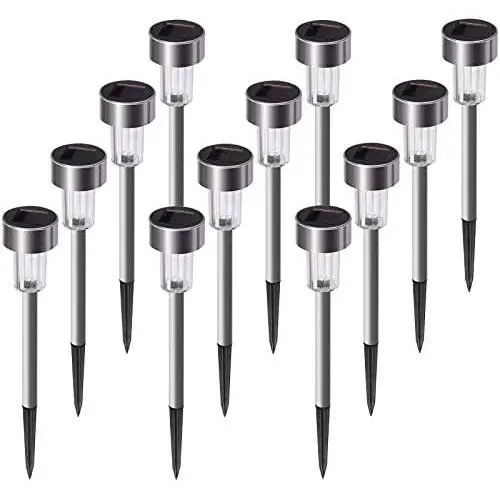 Solar Lights Outdoor, 12Pack Stainless Steel Outdoor Solar Lights - Waterproof, LED Landscape Lighting Solar Powered Outdoor Lights Solar Garden Lights for Pathway Walkway Patio Yard & Lawn-Cool White Solar Lights Outdoor, 12Pack Stainless Steel Outdoor Solar Lights - Waterproof, LED Landscape Lighting Solar Powered Outdoor Lights Solar Garden Lights for Pathway Walkway Patio Yard & Lawn-Cool White