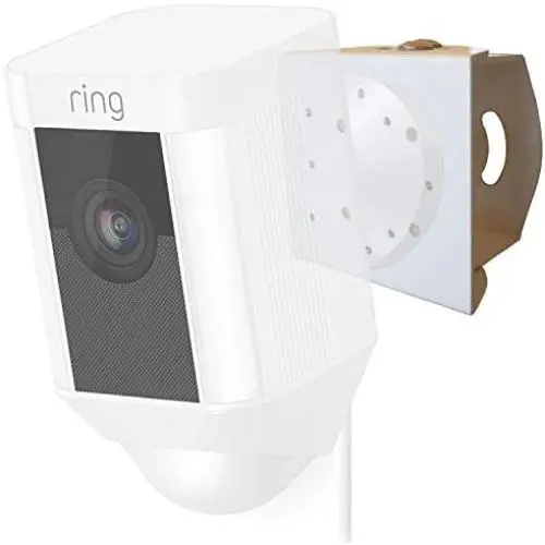 Adjustable Weatherproof Outdoor Metal Wall Mount for Ring Spotlight Cam Wired - White (1 Pack) Adjustable Weatherproof Outdoor Metal Wall Mount for Ring Spotlight Cam Wired - White (1 Pack)