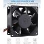 GDSTIME 80mm x 38mm 8038 PWM High Speed Dual Ball Bearing DC 12V 80mm Cooling Fan
