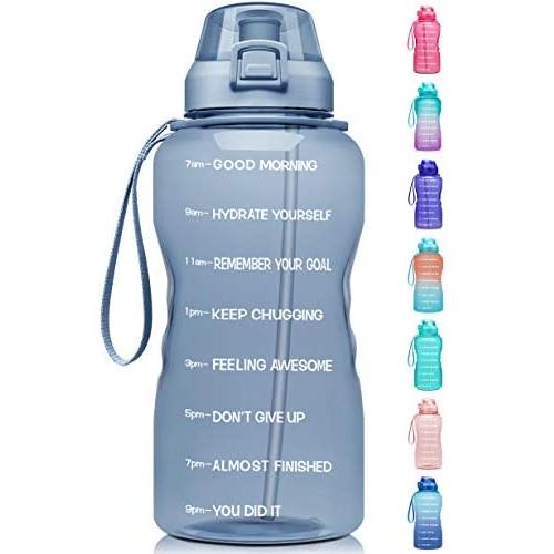 Fidus Large 1 Gallon/128oz Motivational Water Bottle with Time Marker & Straw,Leakproof Tritan BPA Free Water Jug,Ensure You Drink Enough Water Daily for Fitness,Gym and Outdoor Sports