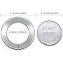 Ceyes Silver Engine Start Stop Button Cover + Ring Ignition Start Button Ignition Switch Button Metal Sticker Push to Start Button Switch Cover Trim for Nissan Qashqai X-Trail Rogue for Infiniti