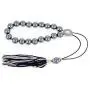 Hematite Gemstone, Handmade Greek Worry Beads or Komboloi with Alpaca Metal Parts on Pure Silk Cord & Tassel, Length 30cm, 11.8 Hematite Gemstone, Handmade Greek Worry Beads or Komboloi with Alpaca Metal Parts on Pure Silk Cord & Tassel, Length 30cm, 11.8