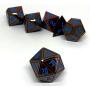 Dark Alpha Metal Polyhedral D&D Dice Set for RPGs