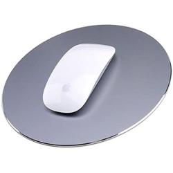 Round Mouse Pad LoiStu Round Aluminum Alloy Mouse Pad Winter and Summer Dual-Use Waterproof Antiski Matte Metal / High-Grade PU Leather Mouse Pad (Gray)