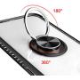 Galaxy Note 10+ Plus Case,Crystal Clear Carbon Fiber Design Armor Protective Case with 360 Degree Rotation Finger Ring Grip Holder Kickstand [Work with Magnetic Car Mount] for Galaxy Note 10+,#2Black