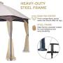 AsterOutdoor 10x12 Outdoor Gazebo for Patios Canopy for Shade and Rain with Mosquito Netting, Waterproof Soft Top Metal Frame Gazebo for Lawn, Garden, Backyard and Deck, 99% UV Rays Block (Beige)
