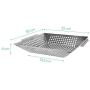 Navaris Stainless Steel Grill Basket - Large BBQ Grilling Pan Heavy Duty Wok Barbecue Tray (13.8 x 11.8 x 2.4 inches) for Roasted Vegetables and Fish