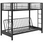 Home Accent Furnishings Sunrise Metal Twin-Over-Futon Bunk Bed in Black