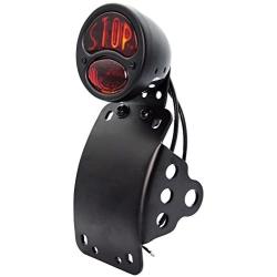 Amazicha LED License Plate Brake Light Taillight Curved Bracket for Harley Sporster Bobber Choppers