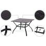 Patio Dining Table Outdoor Metal Steel Frame Square Table with Umbrella Hole, Dining Table for 4 Patio Dining Table Outdoor Metal Steel Frame Square Table with Umbrella Hole, Dining Table for 4