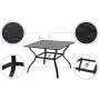 Patio Dining Table Outdoor Metal Steel Frame Square Table with Umbrella Hole, Dining Table for 4 Patio Dining Table Outdoor Metal Steel Frame Square Table with Umbrella Hole, Dining Table for 4