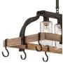 Eldrige Bronze Wood Pot Rack Linear Pendant Chandelier 36 1/2'' Wide Rustic Farmhouse Clear Seeed Glass 4-Light Fixture for Kitchen Island Dining Room - Franklin Iron Works Eldrige Bronze Wood Pot Rack Linear Pendant Chandelier 36 1/2'' Wide Rustic Farmhouse Clear Seeed Glass 4-Light Fixture for Kitchen Island Dining Room - Franklin Iron Works