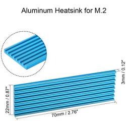 uxcell M.2 Aluminum Heatsink 70x22x3mm E-Shape Blue for 2280 SSD