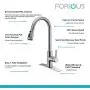 FORIOUS Kitchen Faucet with Pull Down Sprayer Brushed Nickel, High Arc Single Handle Kitchen Sink Faucet with Deck Plate, Commercial Modern rv Stainless Steel Kitchen Faucets, Grifos De Cocina FORIOUS Kitchen Faucet with Pull Down Sprayer Brushed Nickel, High Arc Single Handle Kitchen Sink Faucet with Deck Plate, Commercial Modern rv Stainless Steel Kitchen Faucets, Grifos De Cocina