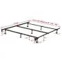 Kings Brand Furniture 7-Leg Adjustable Metal Bed Frame with Center Support Rug Rollers and Locking Wheels for Queen/Full/Full XL/Twin/Twin XL Beds Kings Brand Furniture 7-Leg Adjustable Metal Bed Frame with Center Support Rug Rollers and Locking Wheels for Queen/Full/Full XL/Twin/Twin XL Beds