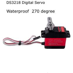 4 X DS3218 Waterproof Digital Servo with 25T Servo Arm, 20KG High Torque Full Metal Gear for RC Toys Model DIY Arduino TRX 4 Crawler (Control Angel 270°)