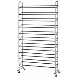 Type A Shoe Rack | Shoe Organizer for Closet | 50-Pair Shoe Storage | Metal 10-Tier Shoe Shelf | Adjustable​ ​