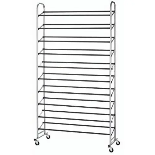 Type A Shoe Rack | Shoe Organizer for Closet | 50-Pair Shoe Storage | Metal 10-Tier Shoe Shelf | Adjustable​ ​