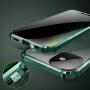 Jonwelsy Magnetic Adsorption Case for iPhone 12 Pro Max(6.7 inch), 360 Degree Full Body Front and Back Clear Tempered Glass Flip Cover, Metal Bumper Frame with Lens Protection for 12Pro Max (Silver)