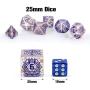 DNDND Giant DND Dice Set,7 PCS Translucent Polyhedral D&D Dice Set with Gift Metal Box for Dungeons and Dragons DND Rolling and Table Games (Translucent with Purple Number)