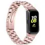 Compatible with Samsung Galaxy Fit SM-R370 Bands, Galaxy Fit Watch Band Solid Stainless Steel Metal Replacement Bracelet Strap for Galaxy Fit SM-R370 Smart Watch, Adjustable (Rosepink)