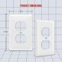 Enerlites Duplex Wall Plates Kit , model 8821-W Home Electrical Outlet Cover, 1-Gang Standard Size, Unbreakable Polycarbonate Material, White - 10 pack