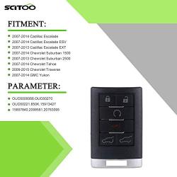 SCITOO 1PC 6 Buttons New Keyless Entry Remote Key Fob Car Suv fits Chevy Suburban 1500 2500 Tahoe Traverse for GMC Yukon XL 1500 2500 OUC6000066