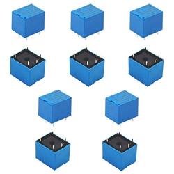 smseace 10PCS T73 12V 5Pin Blue General Purpose Relay Plastic Metal Electronic Component Mini Power Relay T73-B-5P-12V