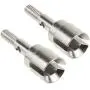 4pcs 02033 Metal Wheel Stub Axle for 1/10 Scale Redcat HSP Exceed Model Car Spare Parts (Silver)