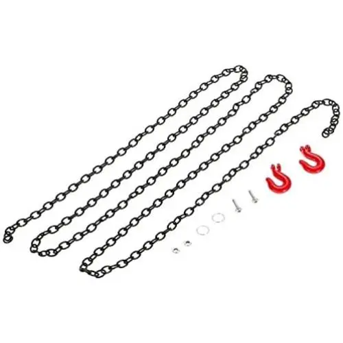 Vertily Metal Hitch Trailer Hook Simulation Climbing Tow Chain with Trailer Hook for 1/10 Axial SCX10 Climbing Off-Road Car Truck Racing Part Accessory for Kid Toy Gift
