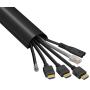 D-Line TV Cable Raceway On-Wall Cord Cover Black | 39 Inch Large Channel to Hide and Conceal Cords, Cables, or Wires | Cable Management | 2” (W) x 1” (H)