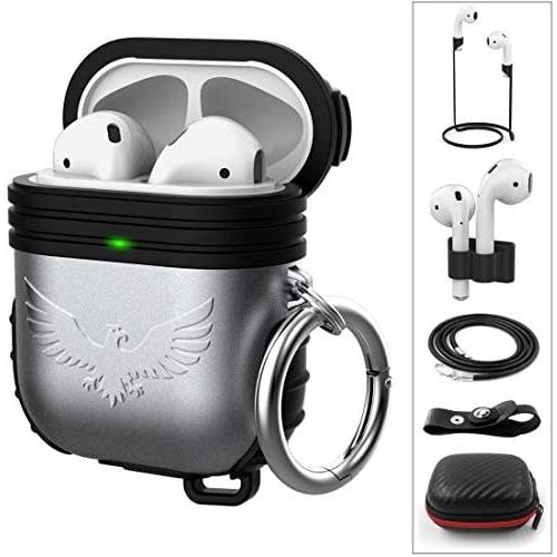 HALLEAST Compatible AirPods 2 Case Cover Wireless Charging, Front LED Visible, 2019 Protective Skins Wraps Compatible Apple AirPods 1 & 2 Case