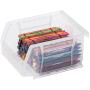 Akro-Mils 30210 AkroBins Plastic Storage Bin Hanging Stacking Containers, (5-Inch x 4-Inch x 3-Inch), Red, (24-Pack)