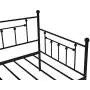 Daybed with A Trundle Twin Size,Daybed Metal Frame with Pullout Trundle for Kids Teens and Adults, No Box Spring Needed (Black)