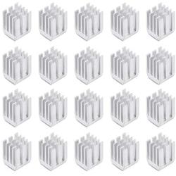 uxcell Heatsink with Thermal Conductive Adhesive Tape 9 x 9 x 12mm Silver 20pcs